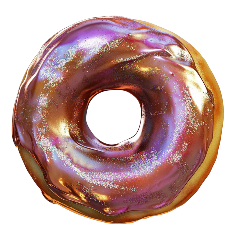 Golden Doughnut on Transparent Background png