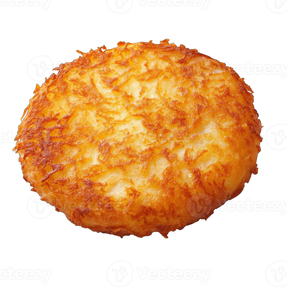 Crispy golden hash brown potato pancake breakfast food isolated on close up delicious png