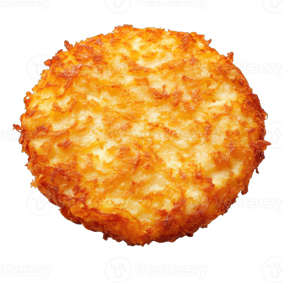 Crispy golden brown hash brown patty breakfast food delicious potato side dish on isolated png