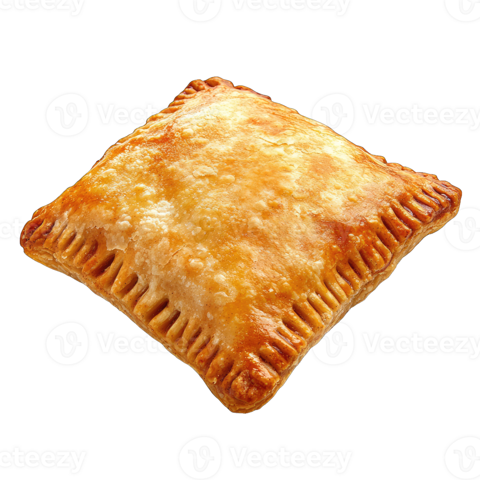 Delicious golden brown hand pie pastry closeup on for bakery and food photography png