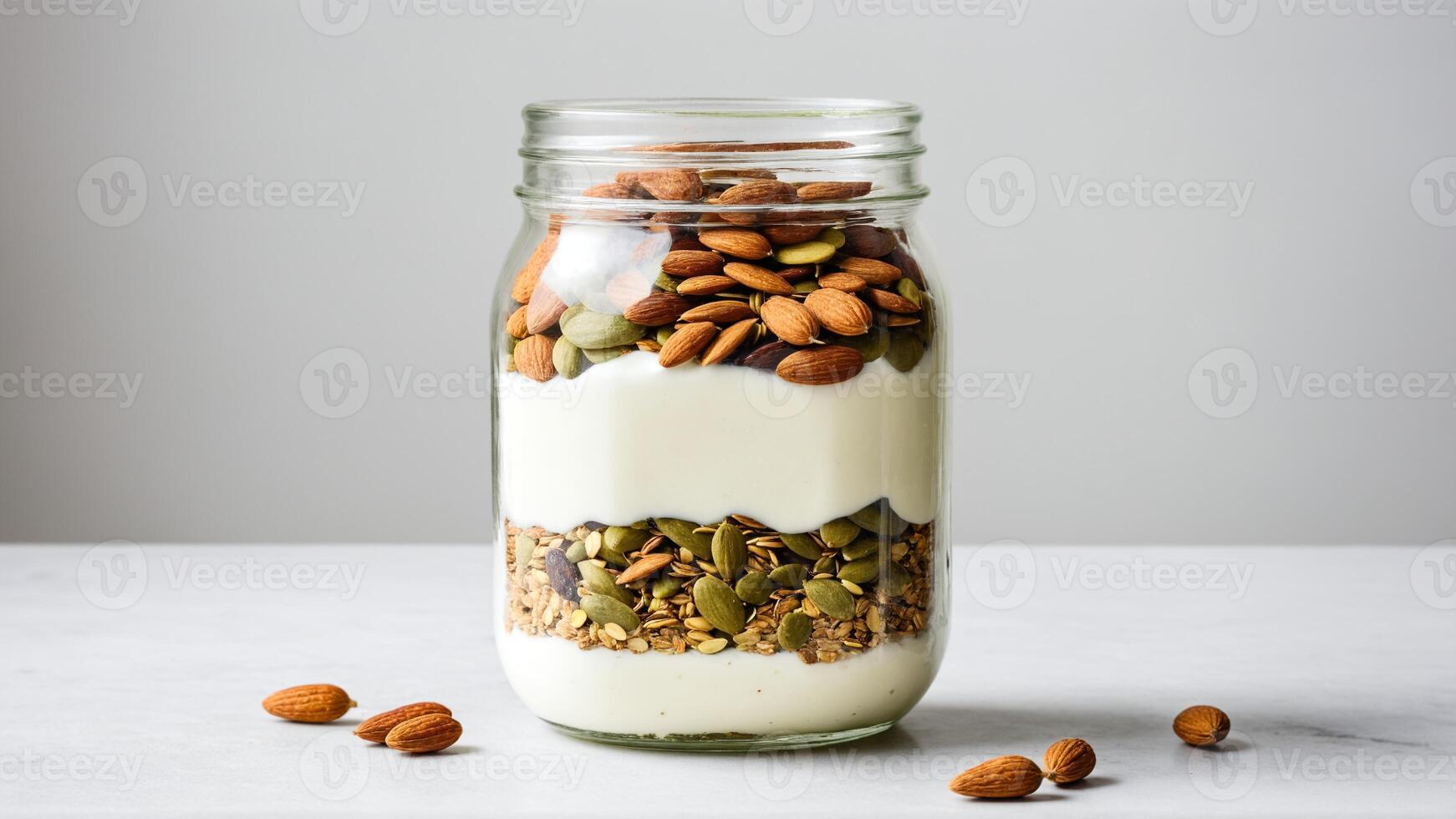 Almond milk yogurt parfait photo
