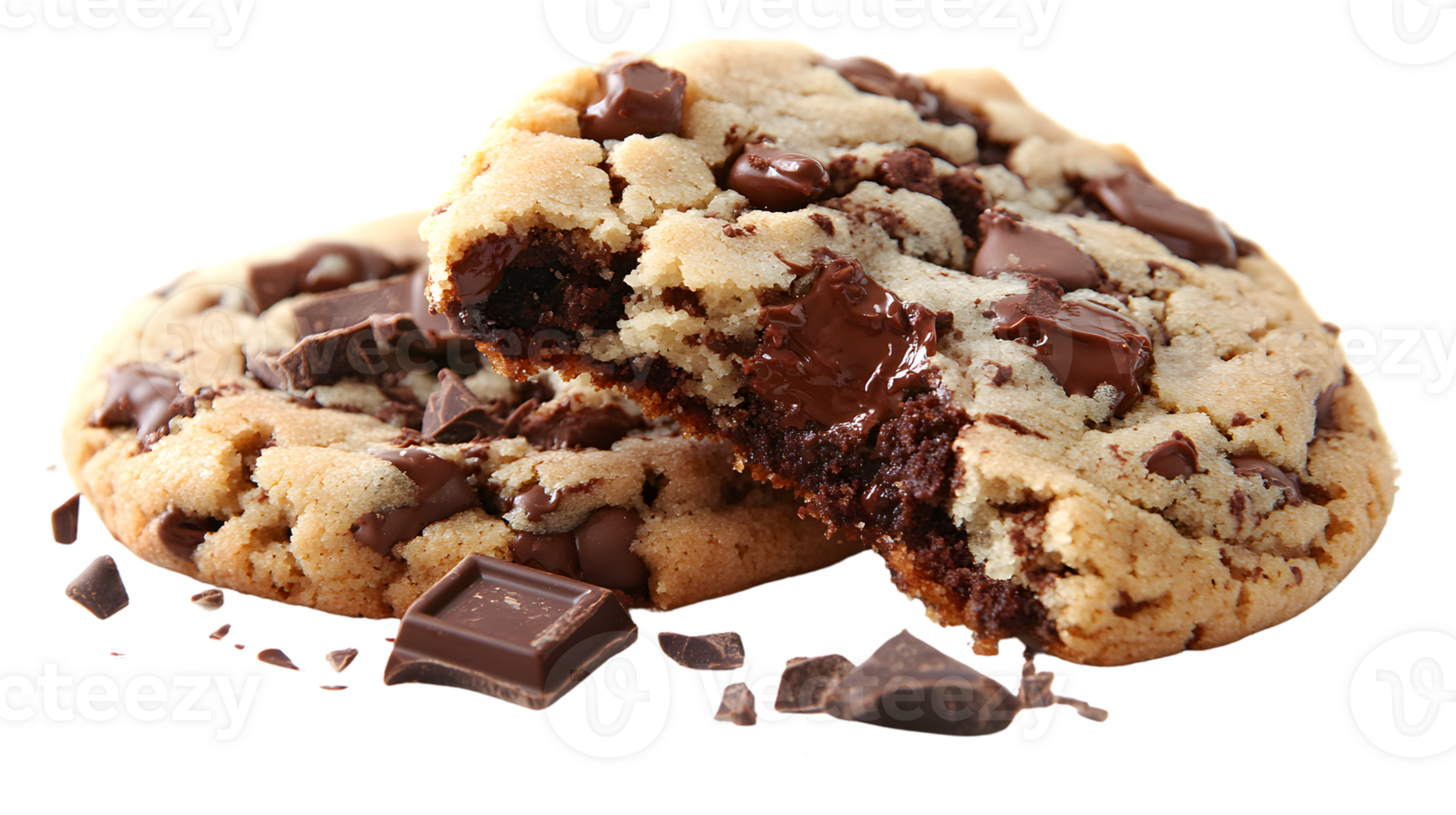Delicious Chocolate Chip Cookies Sweet Treat Bakery Food Photography png