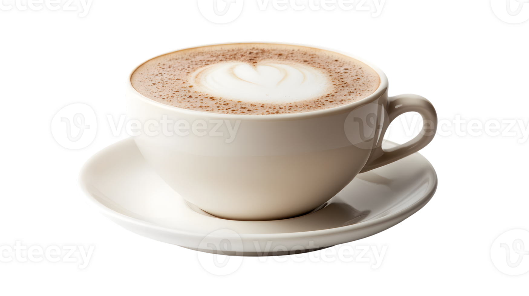 A steaming cup of coffee with latte art perfect for breakfast or a cozy moment png