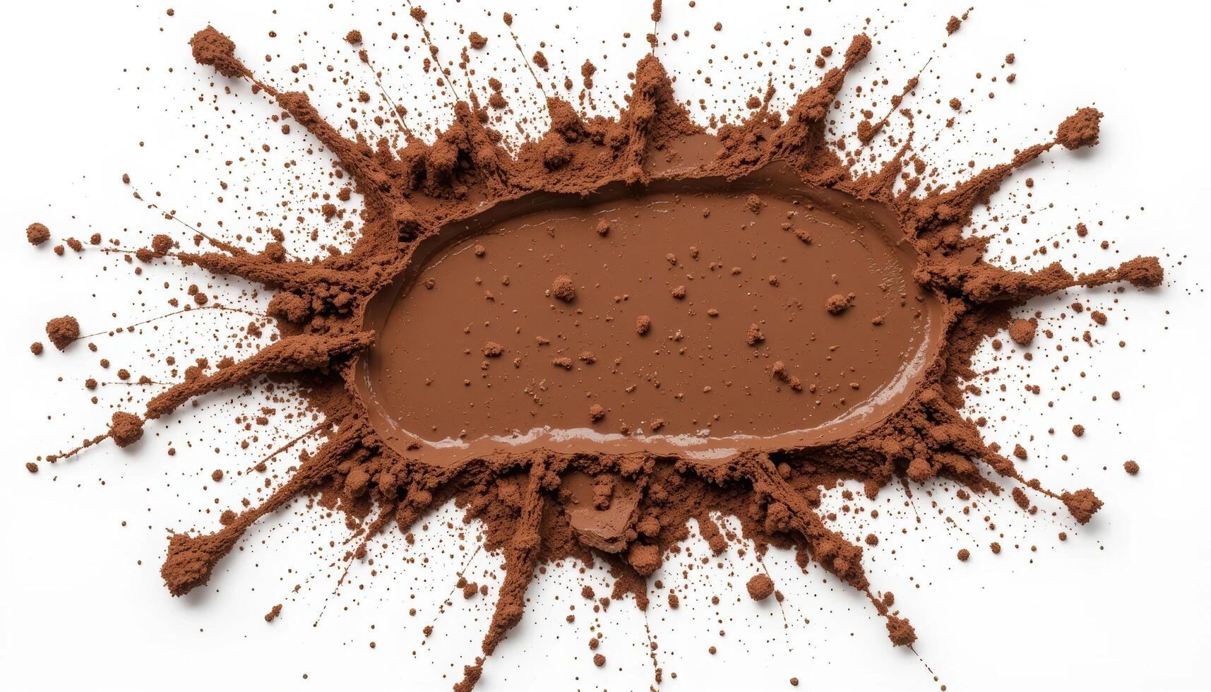 Brown Powder Splash Isolated on White Background for Design Use photo