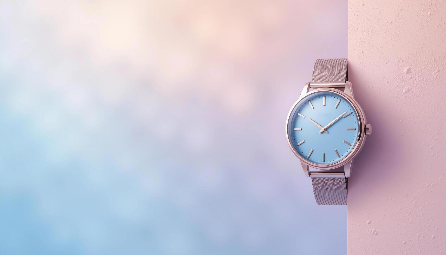 A Watch on a Pastel Canvas with Subtle Shadows. illustration photo