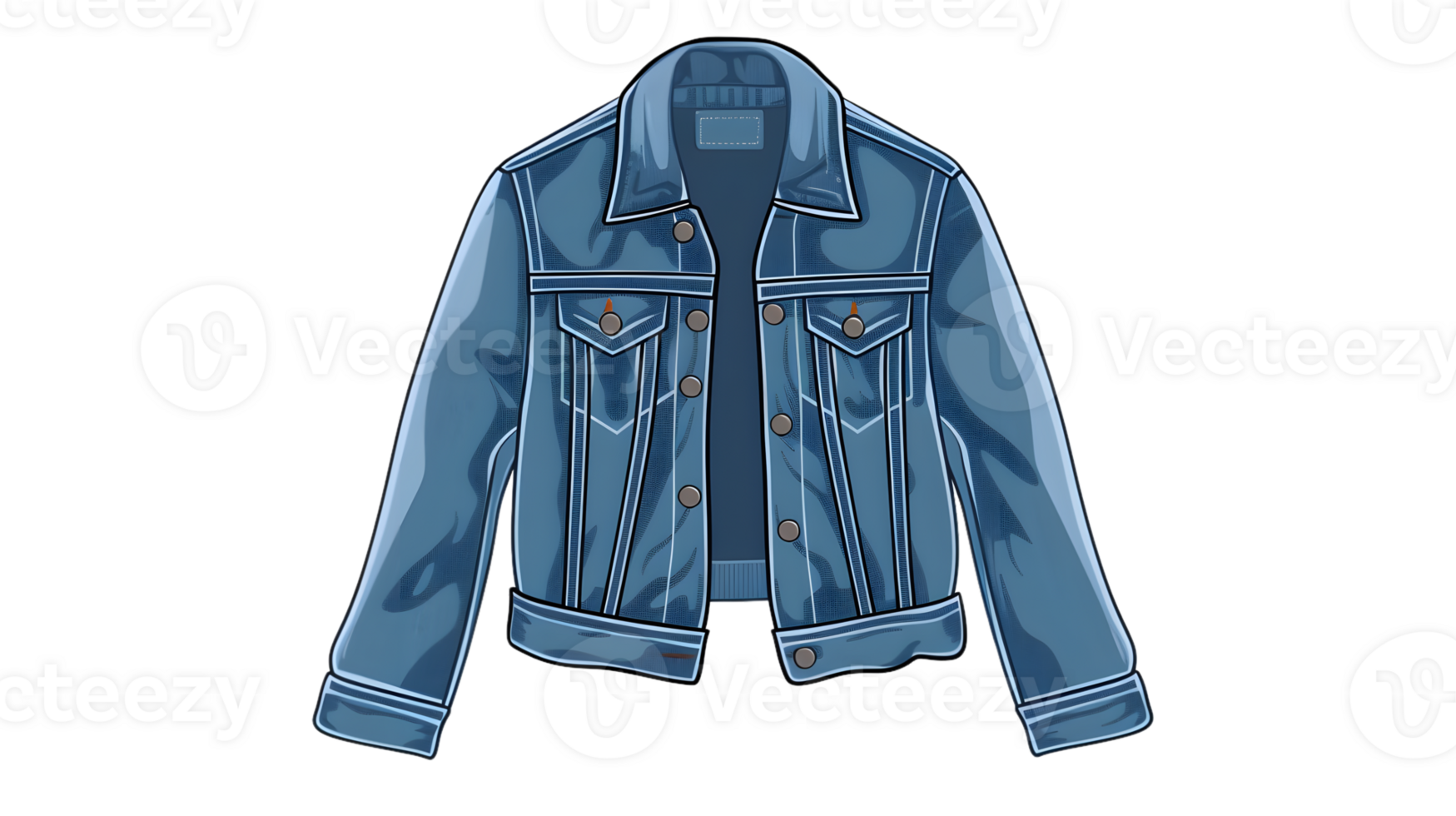 Stylish Denim Jacket with Detailed Design and Functional Buttons Ideal for Fashion and Lifesty png