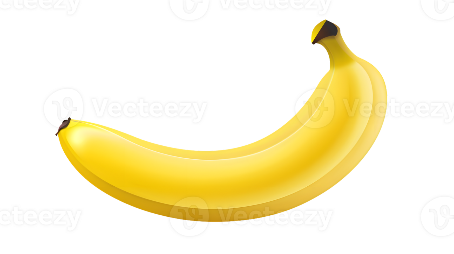 A vibrant yellow banana with a glossy finish perfect for health and nutrition them png