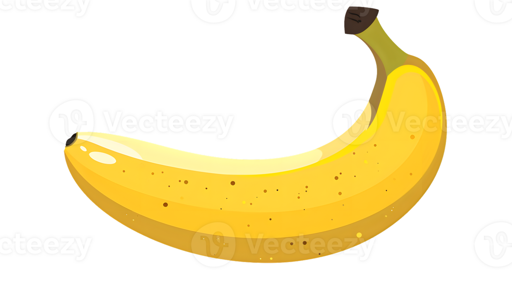 A vibrant yellow banana with natural spots perfect for health and nutrition themes png