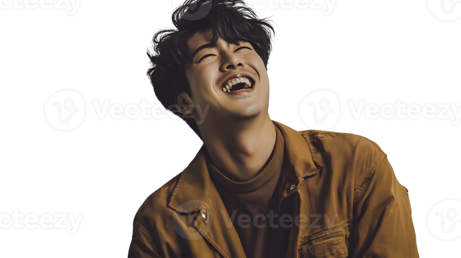 Joyful Moment A Person Laughing with Genuine Happiness Expressive Emotion and Warm Lighting png