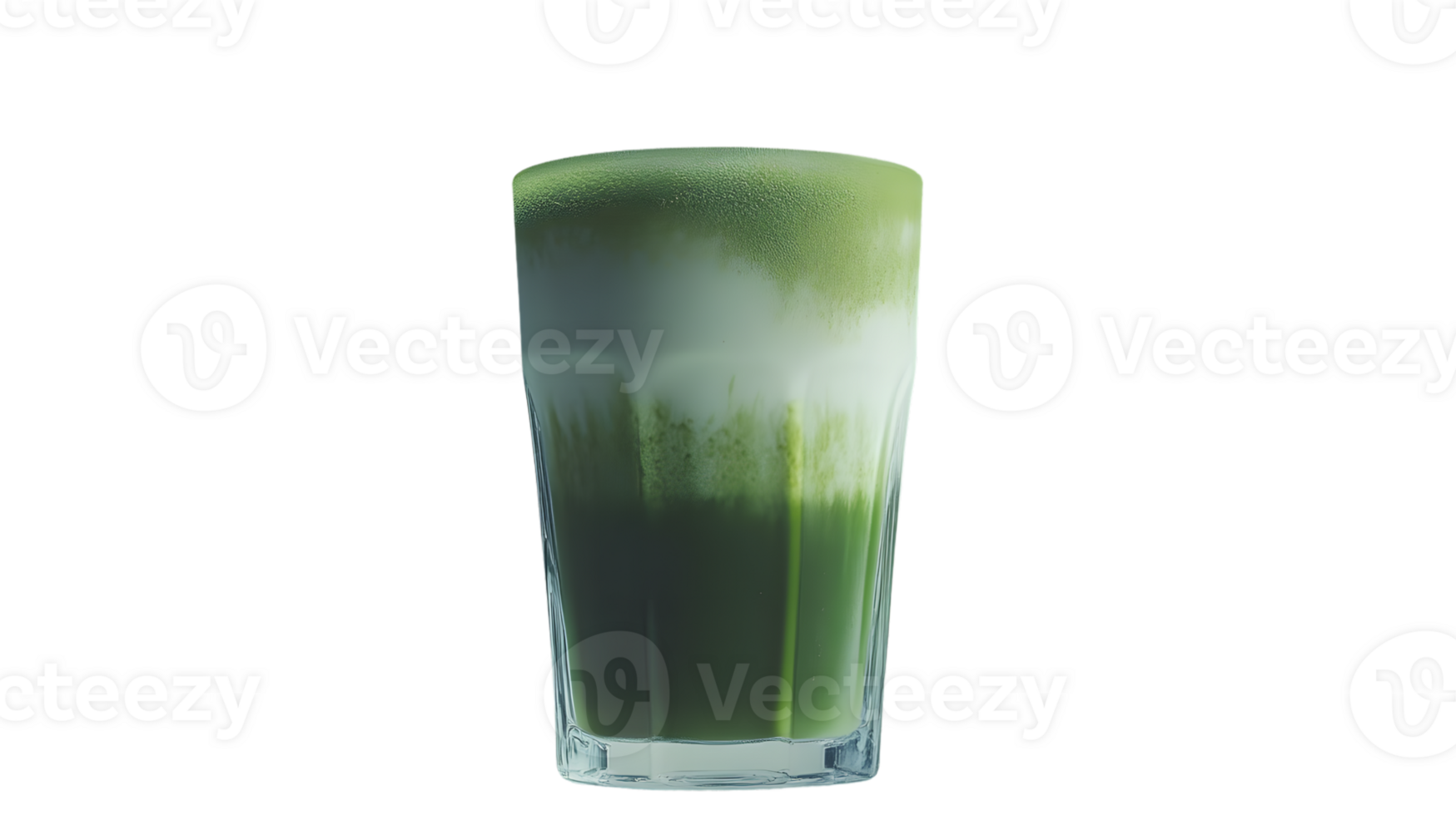 Refreshing Green Beverage in a Glass with Frothy Top Ideal for Health and Wellness Content png