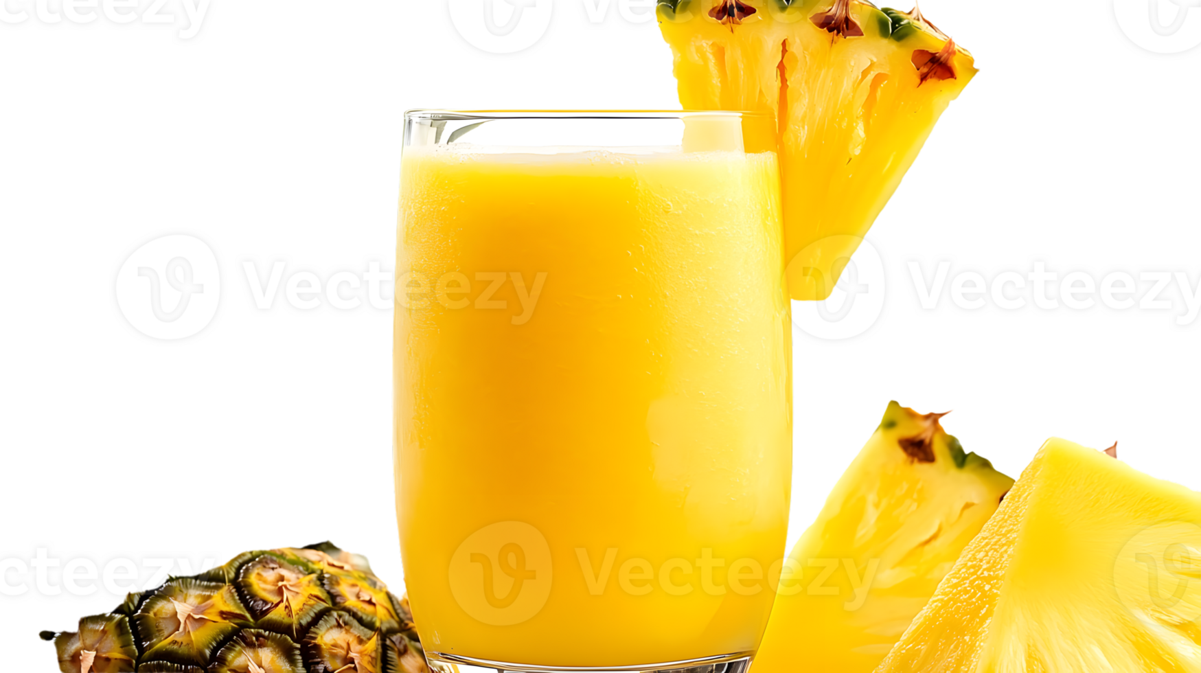 Refreshing Pineapple Juice with Slices and Glass Perfect for Summer Drinks Healthy Beverage png