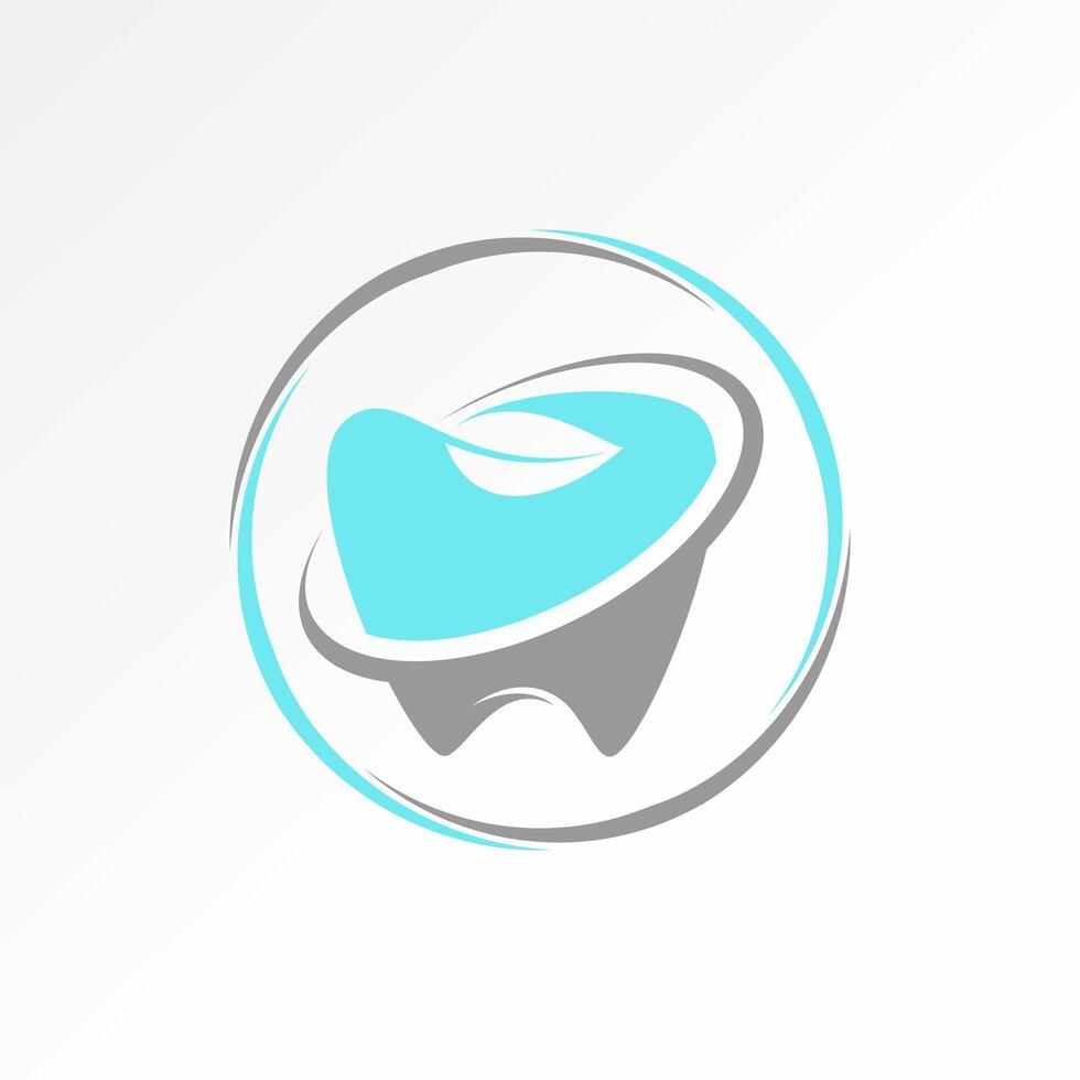 dental medical tooth leaf nature smile cut swoosh icon teeth whitening bright vector