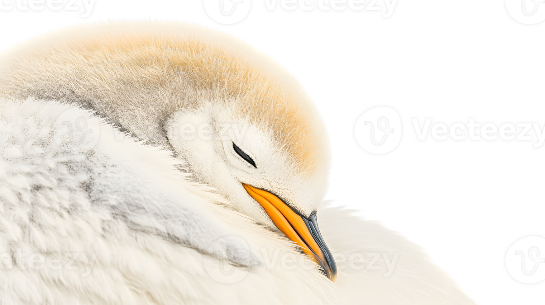 Closeup of a Sleeping Bird Fluffy Feathers Wildlife Photography png