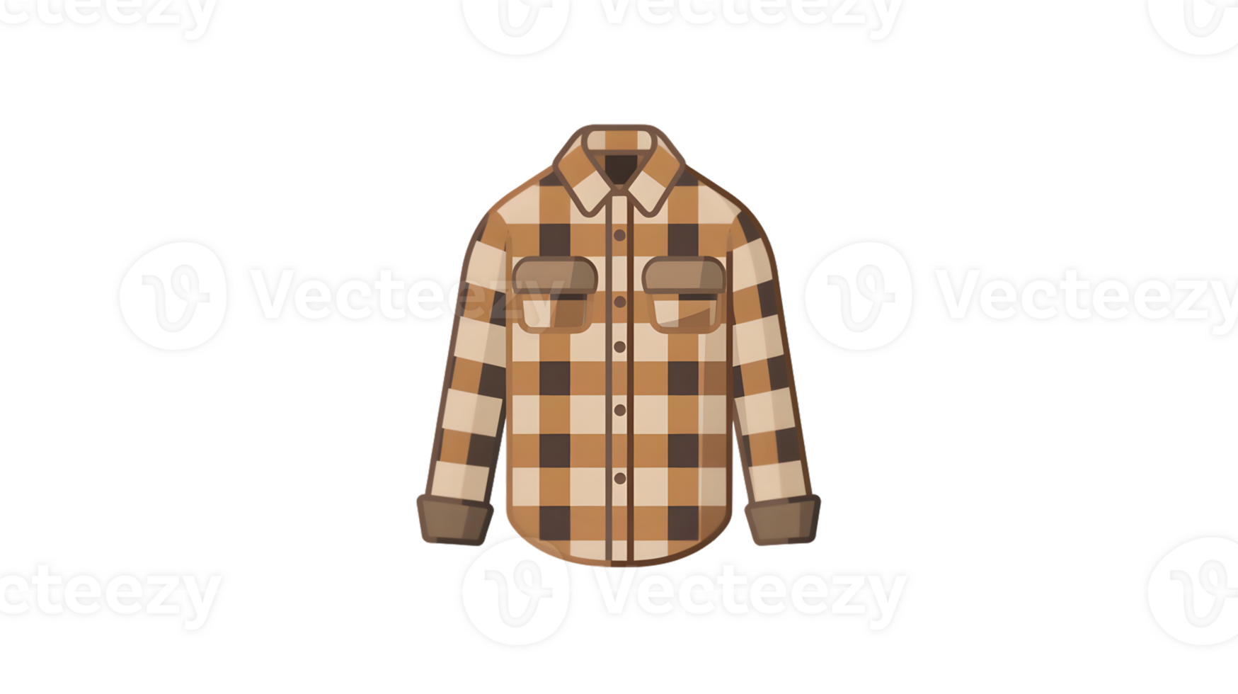Plaid Shirt with Pockets A Classic and Stylish Design for Fashion Retail and Advertising png
