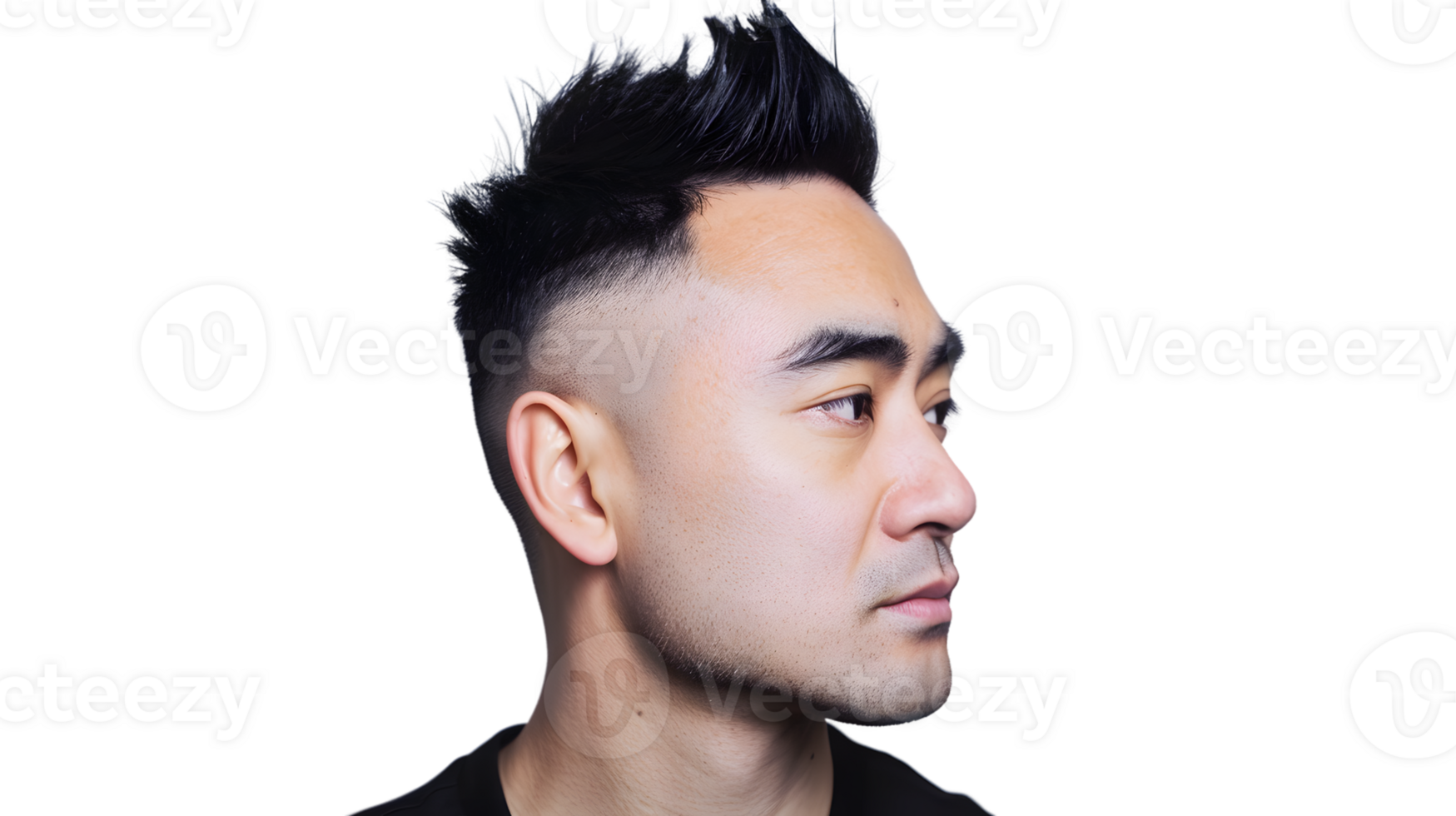 Profile View of a Man with Modern Hairstyle and Clean Shaven Face Ideal for Portraits Profile png
