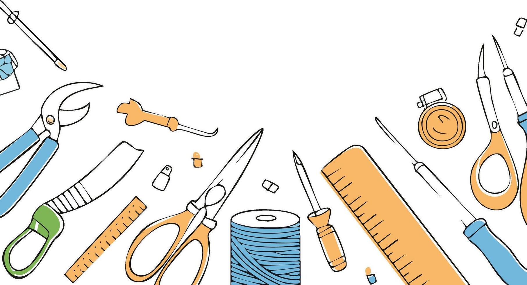 colorful artisanal tools illustration vector