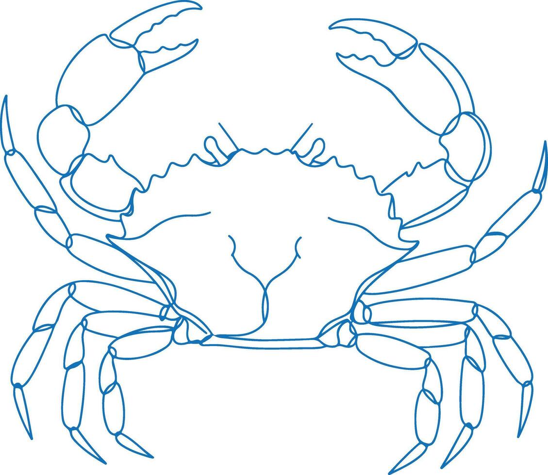 Minimalist Crab Illustration with Clean Lines and Modern Design vector