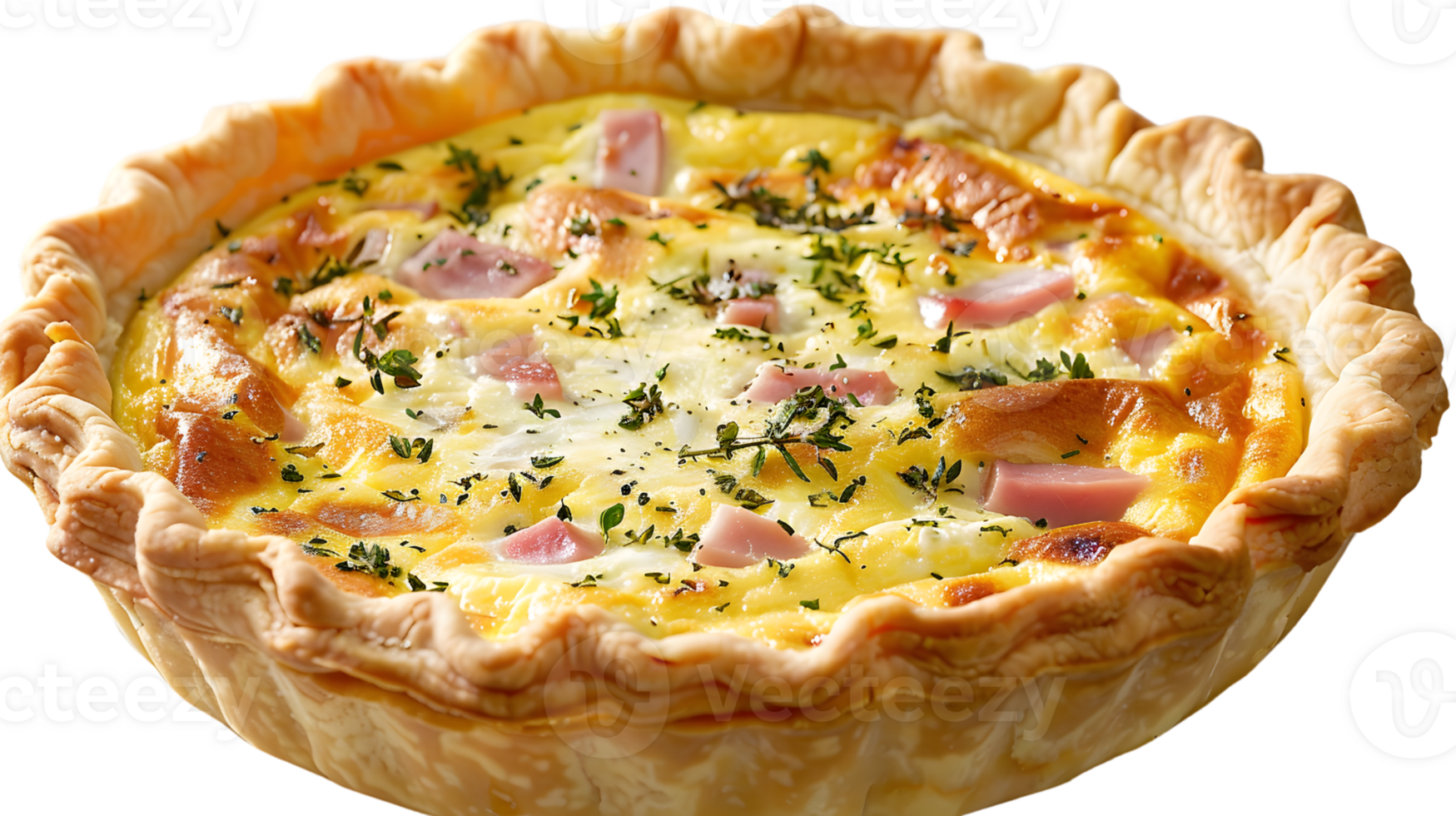 Savory Tart with Flaky Crust and Herb Topping png