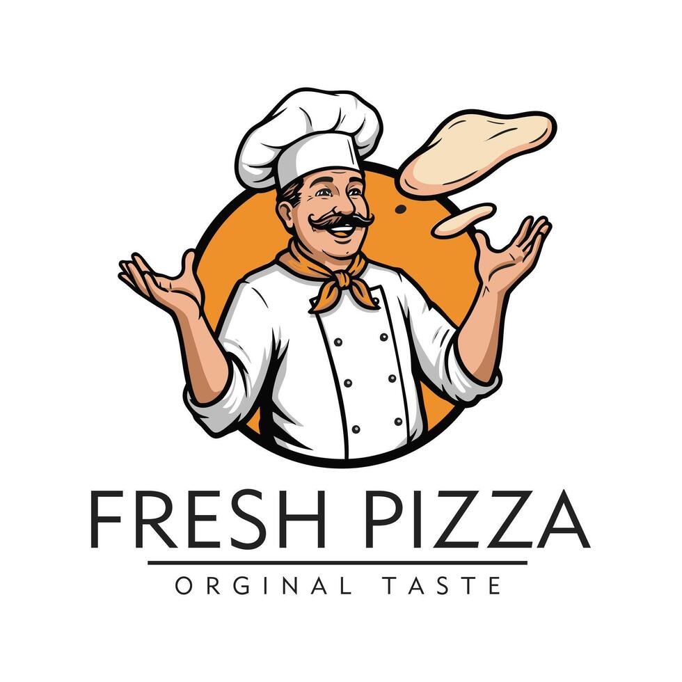 Pizza logo. Ideal for businesses that offer pizza, restaurants, fast food, delivery and Italian cuisine. Editable logo template. vector