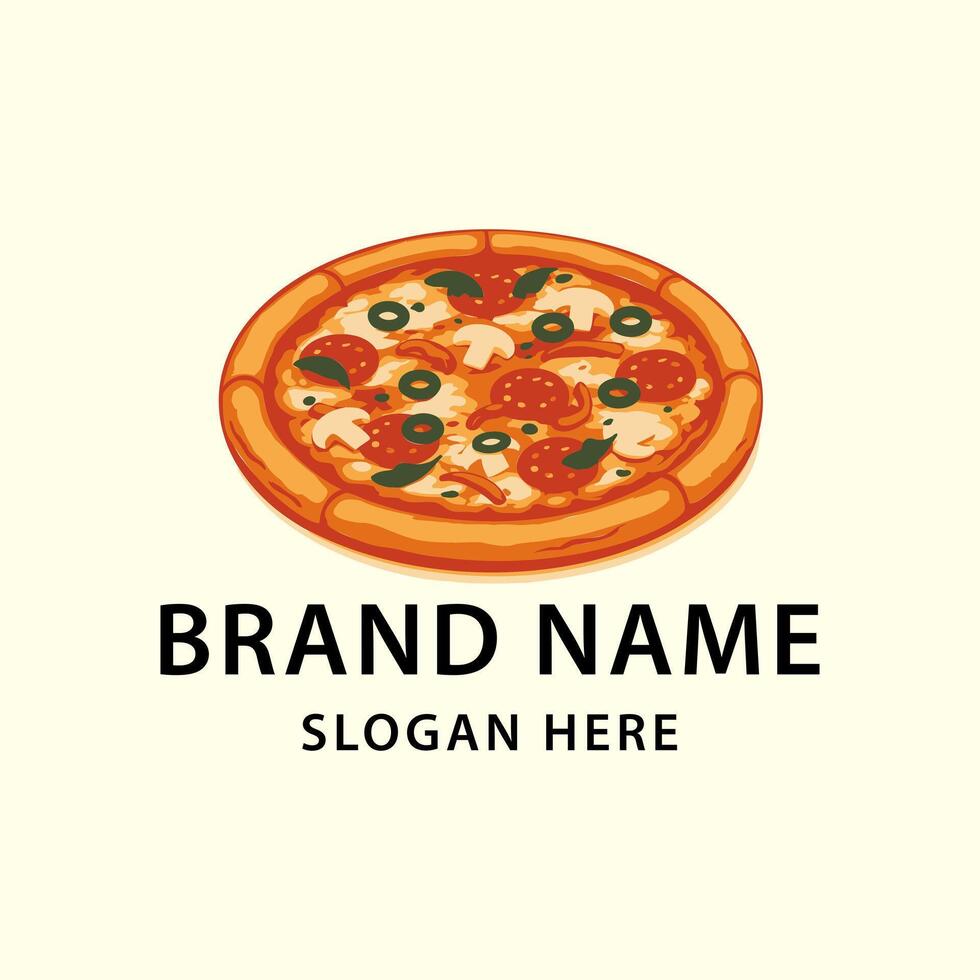 Pizza logo. A suitable choice for all types of businesses that serve Italian cuisine. Editable logo template. vector
