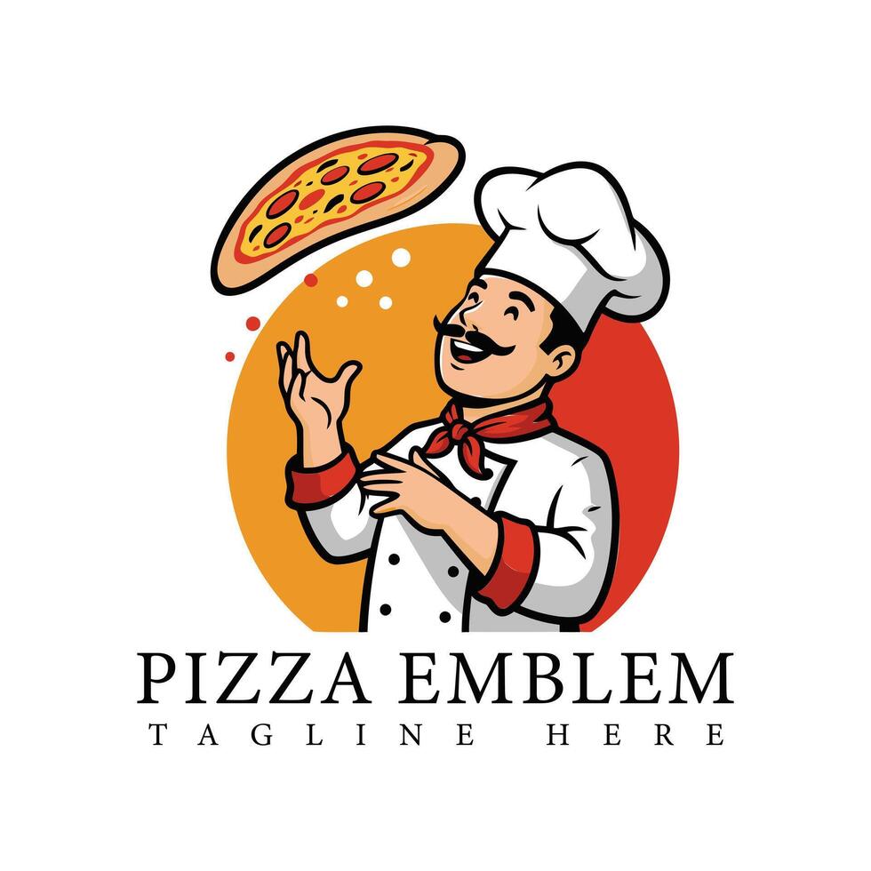 Pizza logo. A professional logo template for fast food chains and pizzerias. Editable logo template. vector
