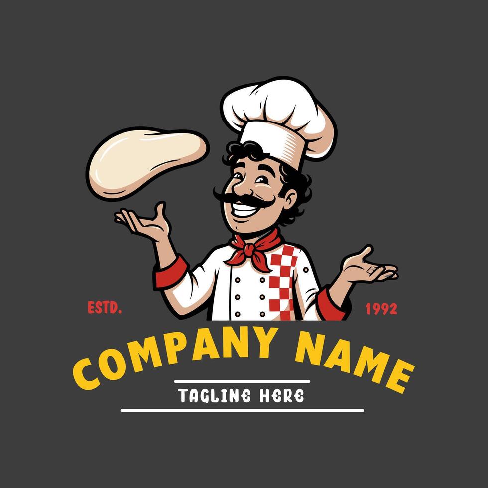 Pizza logo. It is a suitable design for restaurants that love Italian cuisine. Editable logo template. vector