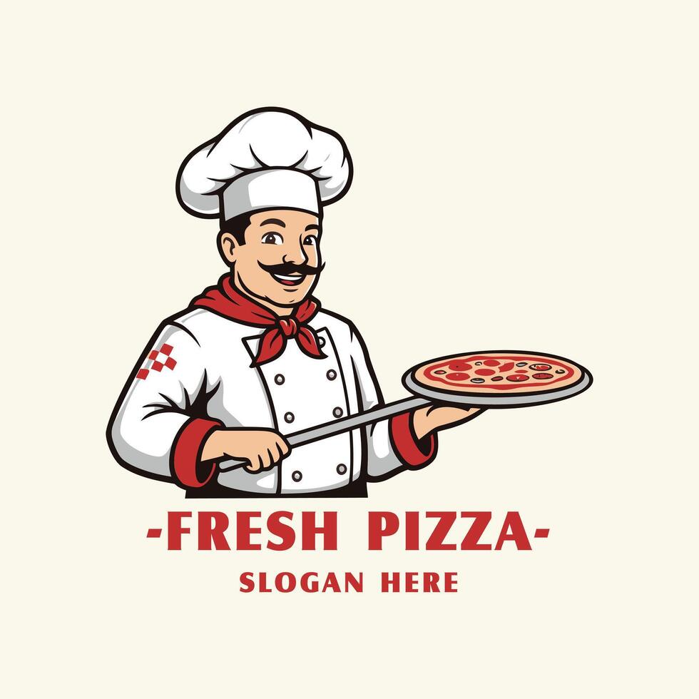 Pizza logo. It is a suitable logo design for all kinds of pizza businesses. Editable logo template. vector