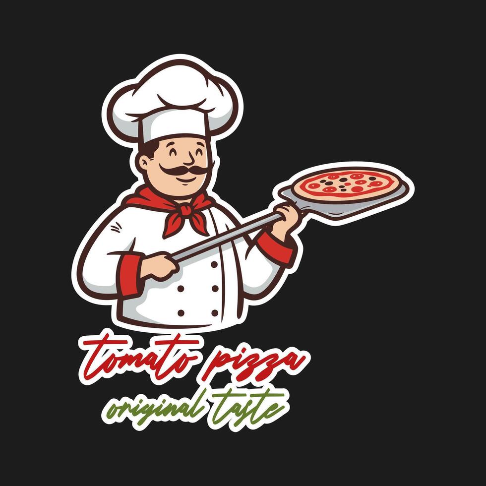 Pizza logo. Can be used for restaurants that serve Italian food. Editable logo template. vector