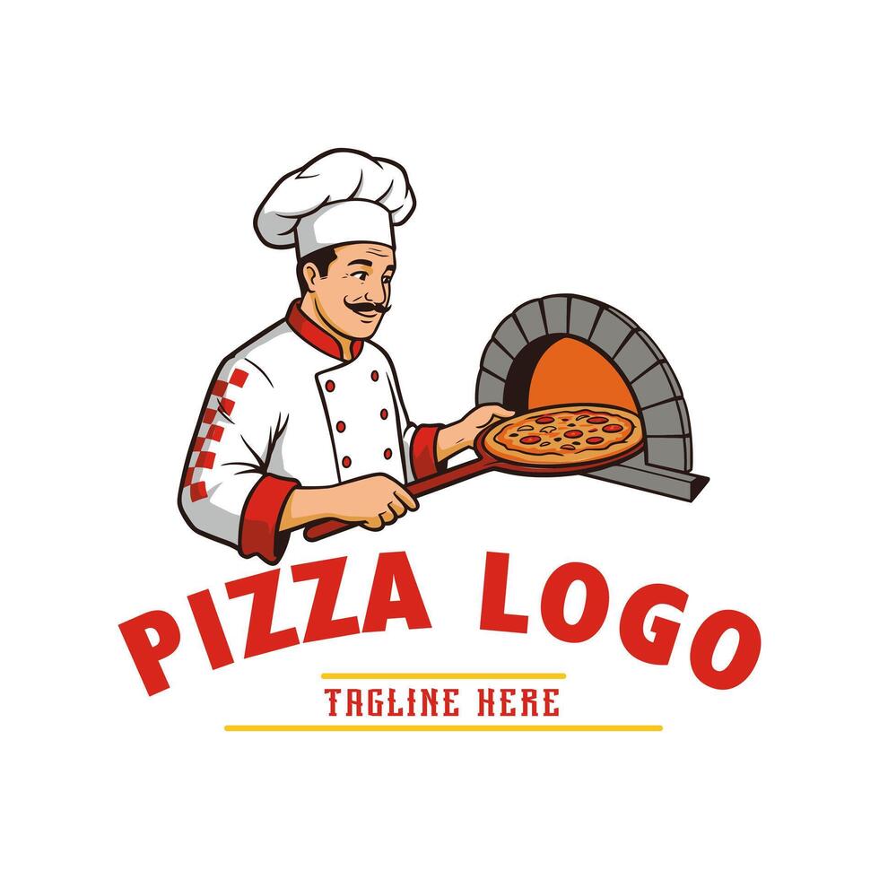 Pizza logo. A recommended design for bistros serving Italian cuisine. Editable logo template. vector