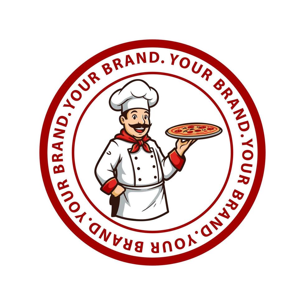 Pizza logo. An ideal logo design for the quality and delicious presentation of pizza. Editable logo template. vector
