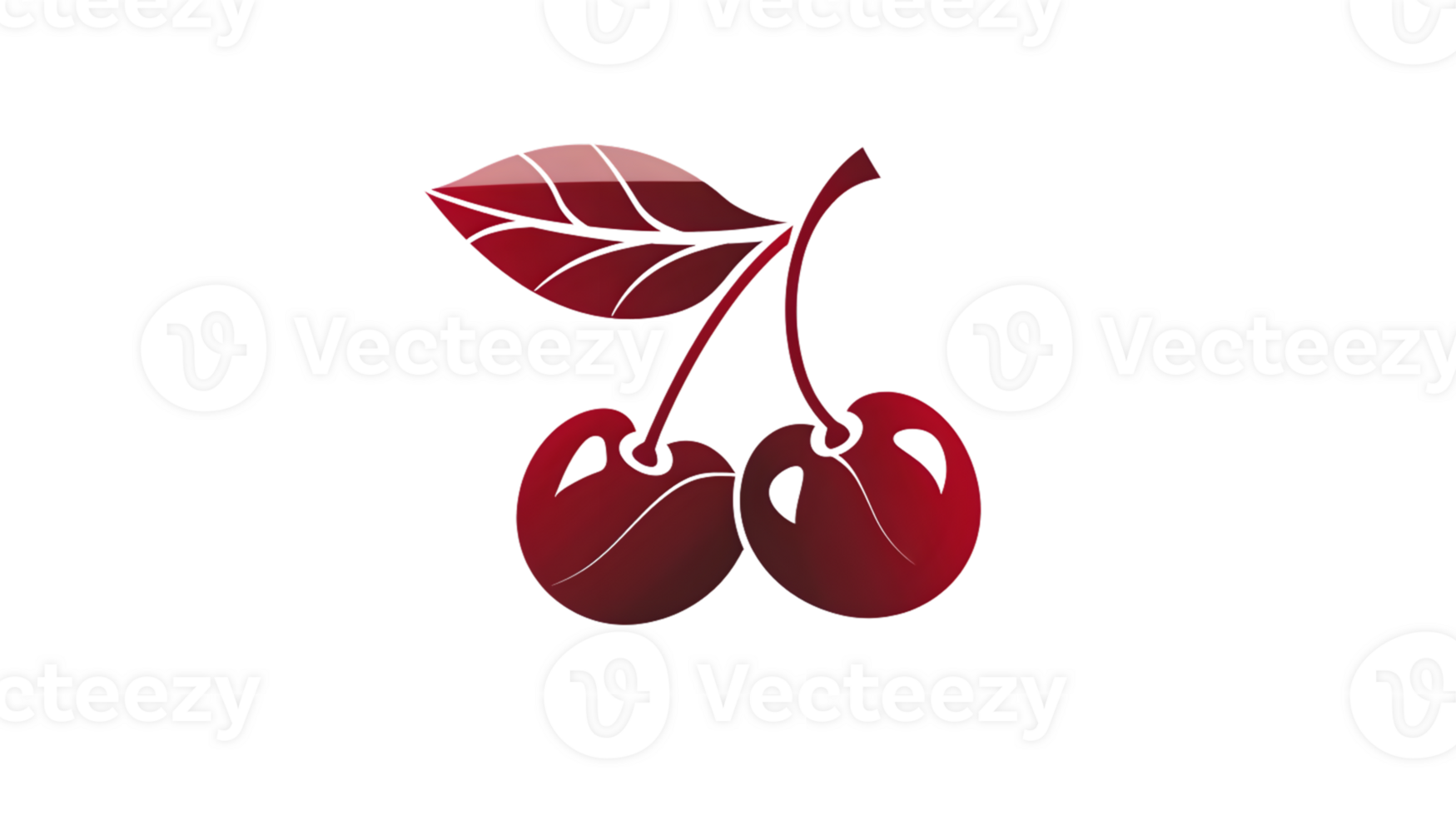 Vibrant Red Cherries with Leaf Fresh Fruit Illustration for Culinary and Design Projects png