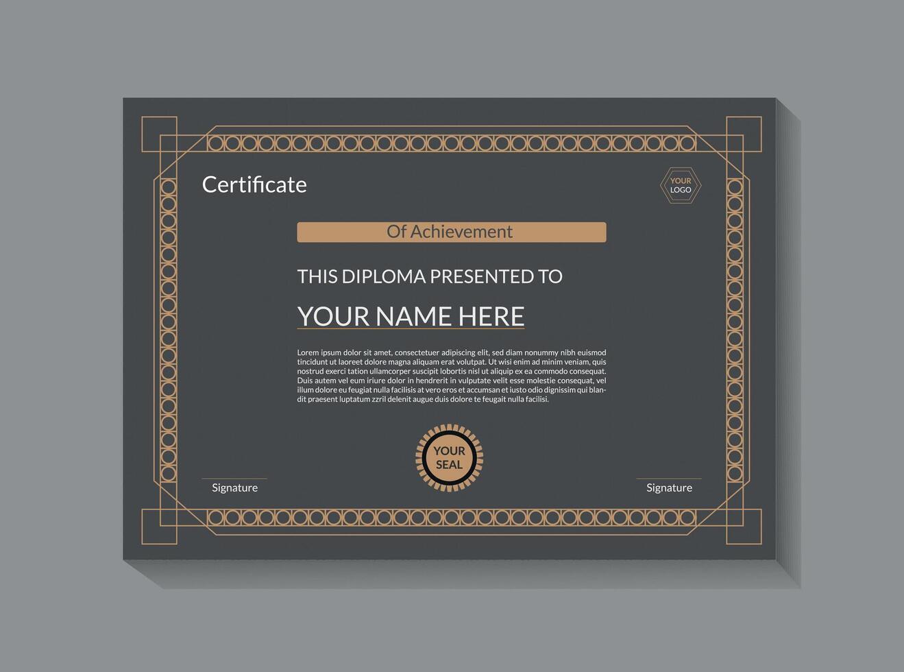 Elegant And Modern Certificate Template Design vector