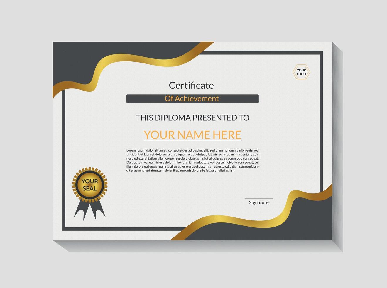 Modern And Elegant Certificate Design Template vector