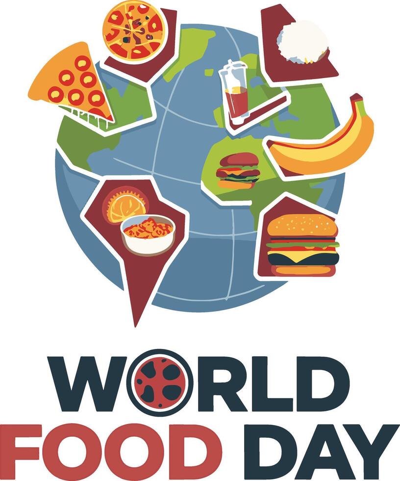 world food day art design with workd vector