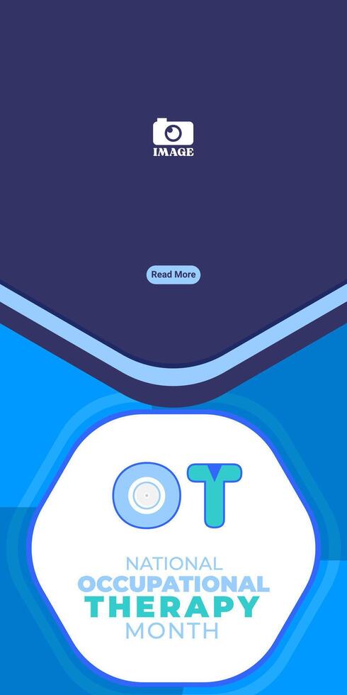 National Occupational Therapy Month. Banner design and polygon elements for greetings, campaigns, annual events in April vector