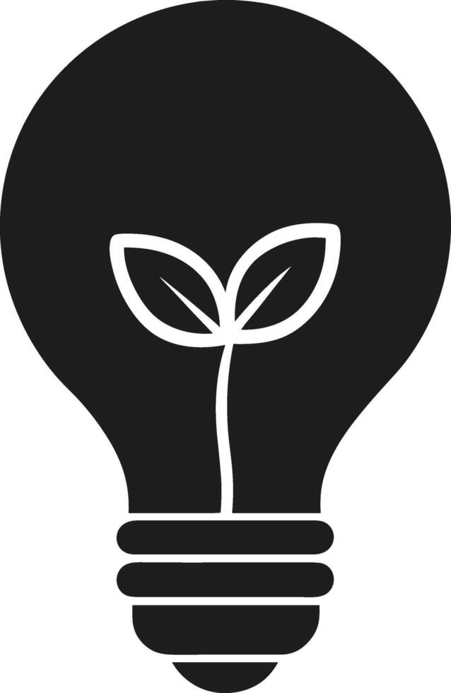 Eco Light Bulb with Sprout Silhouette - Sustainable Energy vector