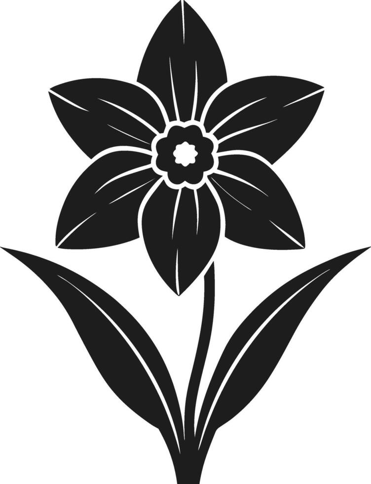 Elegant Daffodil Flower Silhouette - Spring Floral Illustration vector