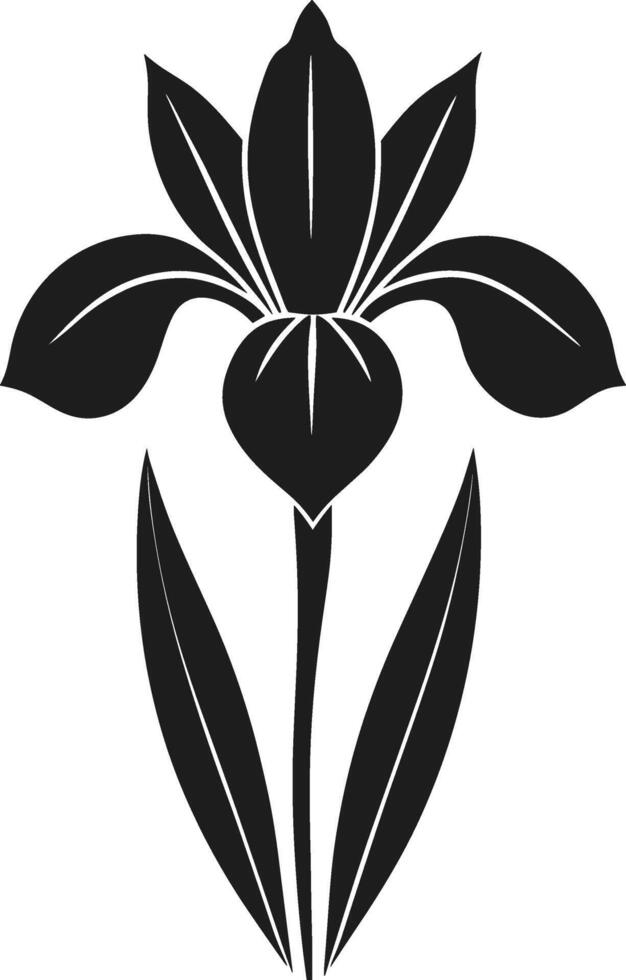 Elegant Iris Flower Silhouette - Botanical Spring Illustration vector