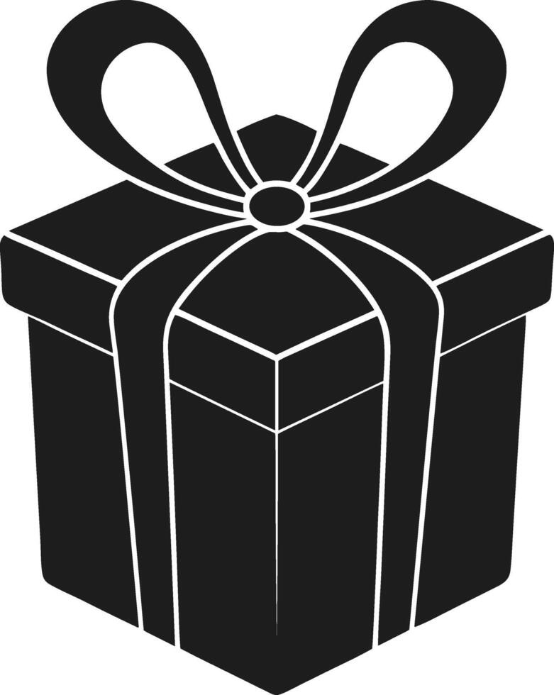 Elegant Gift Box Silhouette with Ribbon - Illustration for Mother's Day and Special Occasions vector