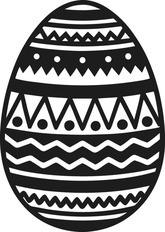 Ornate Easter Egg Silhouette - A Black Decorative Illustration vector