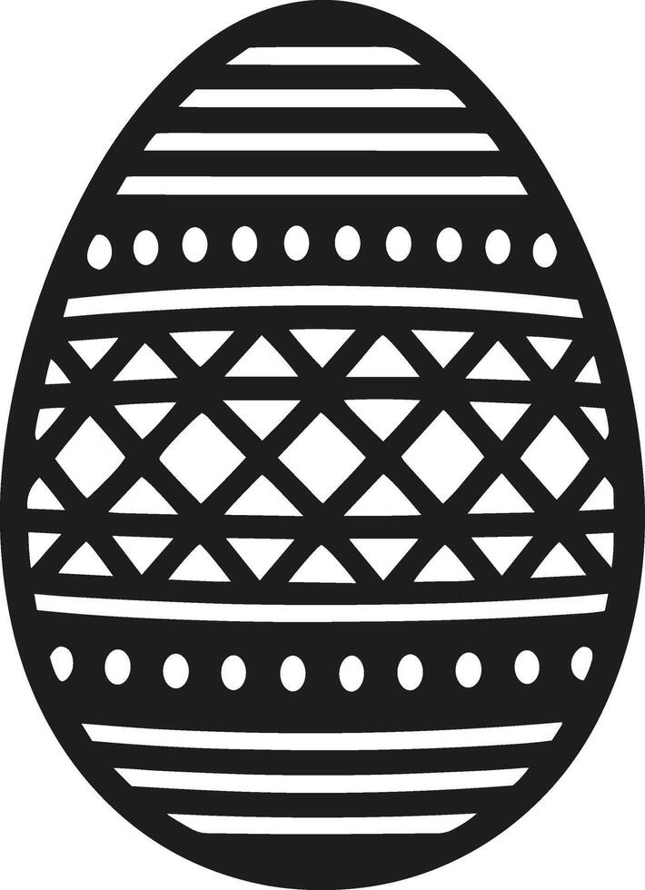 Intricate Easter Egg Silhouette - Black Decorative Design vector