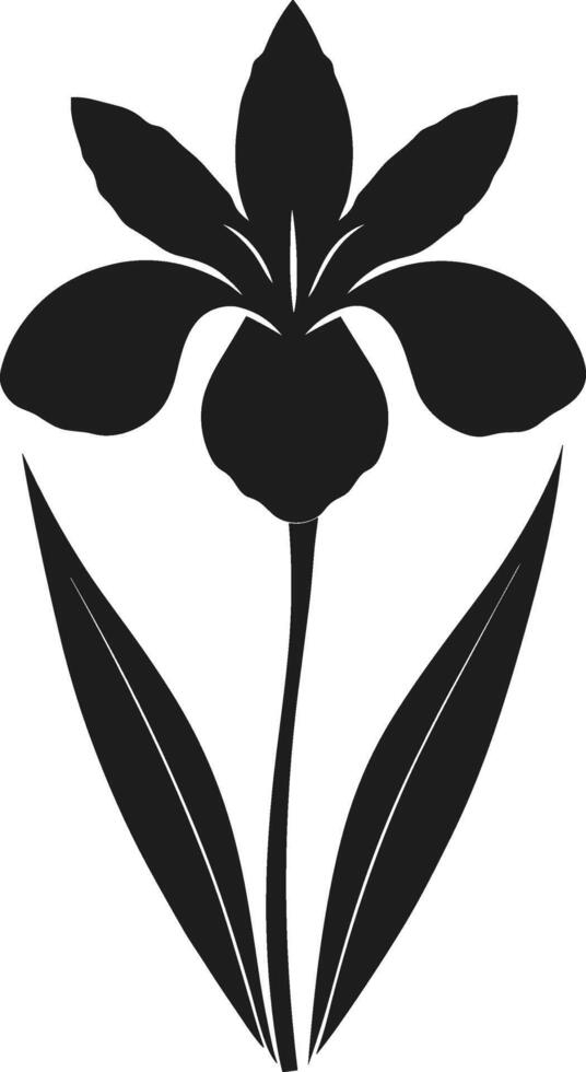 Elegant Iris Flower Silhouette - Botanical Spring vector