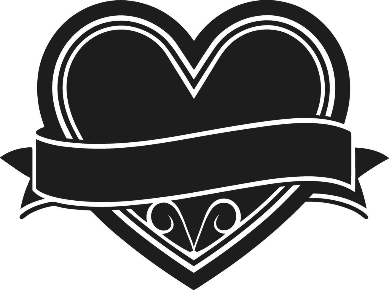 Elegant Heart with Ribbon Banner - Customizable Mother's Day vector