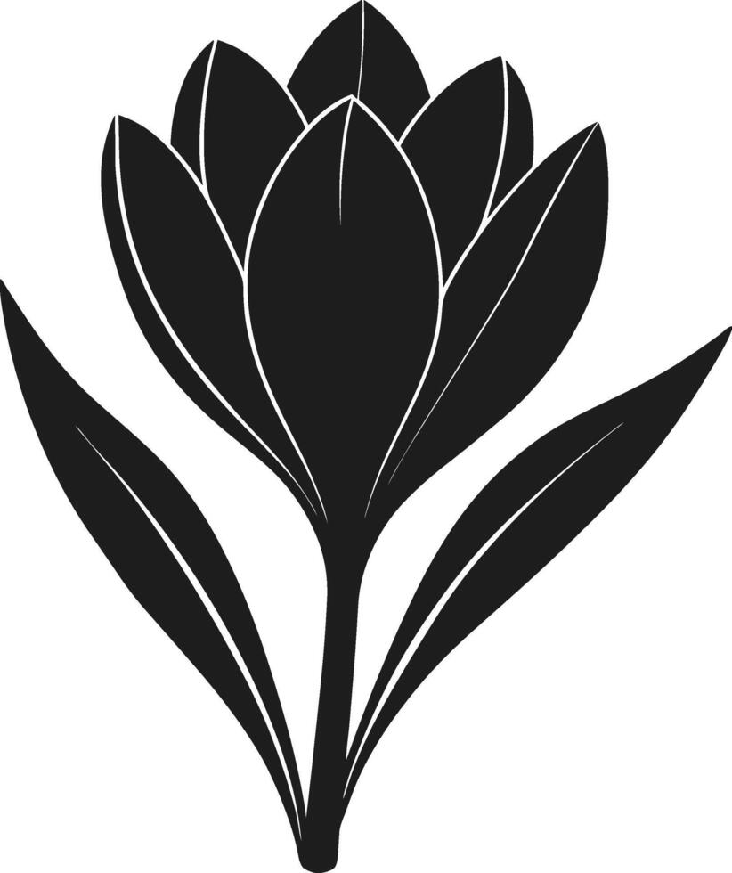 Elegant Crocus Flower Silhouette - Minimalist Floral Illustration vector