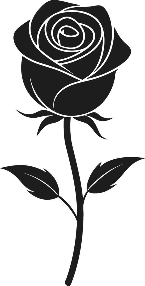 Elegant Rose - Minimalist Floral Silhouette for Mother's Day vector