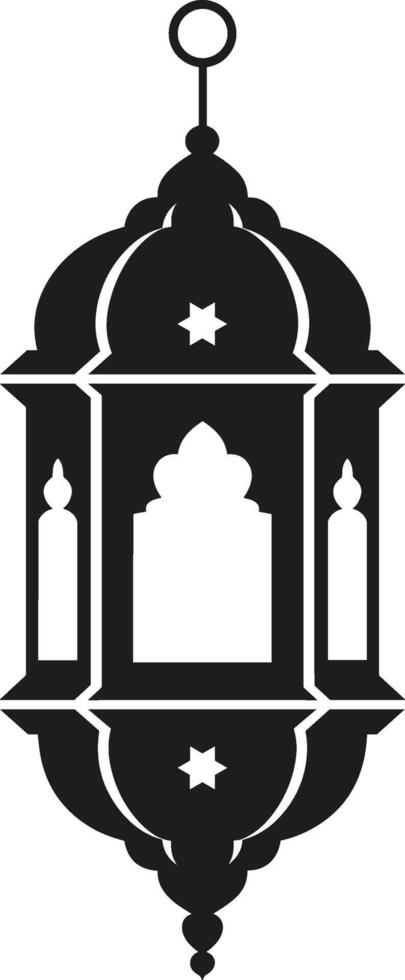 Traditional Islamic Lantern Silhouette - Elegant Ramadan and Eid Hanging Lamp vector