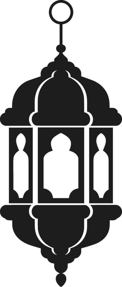 Elegant Islamic Lantern Silhouette - Ramadan and Eid Decorative Hanging Lamp vector
