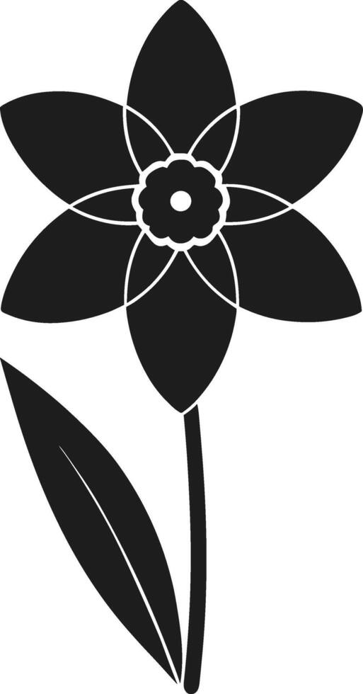 Minimalist Daffodil Flower Silhouette - Elegant Spring Floral Design vector