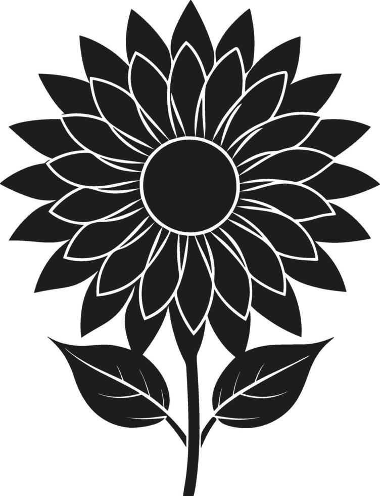 Sunflower Silhouette - Elegant Floral Design for Mother's Day and Nature Art vector