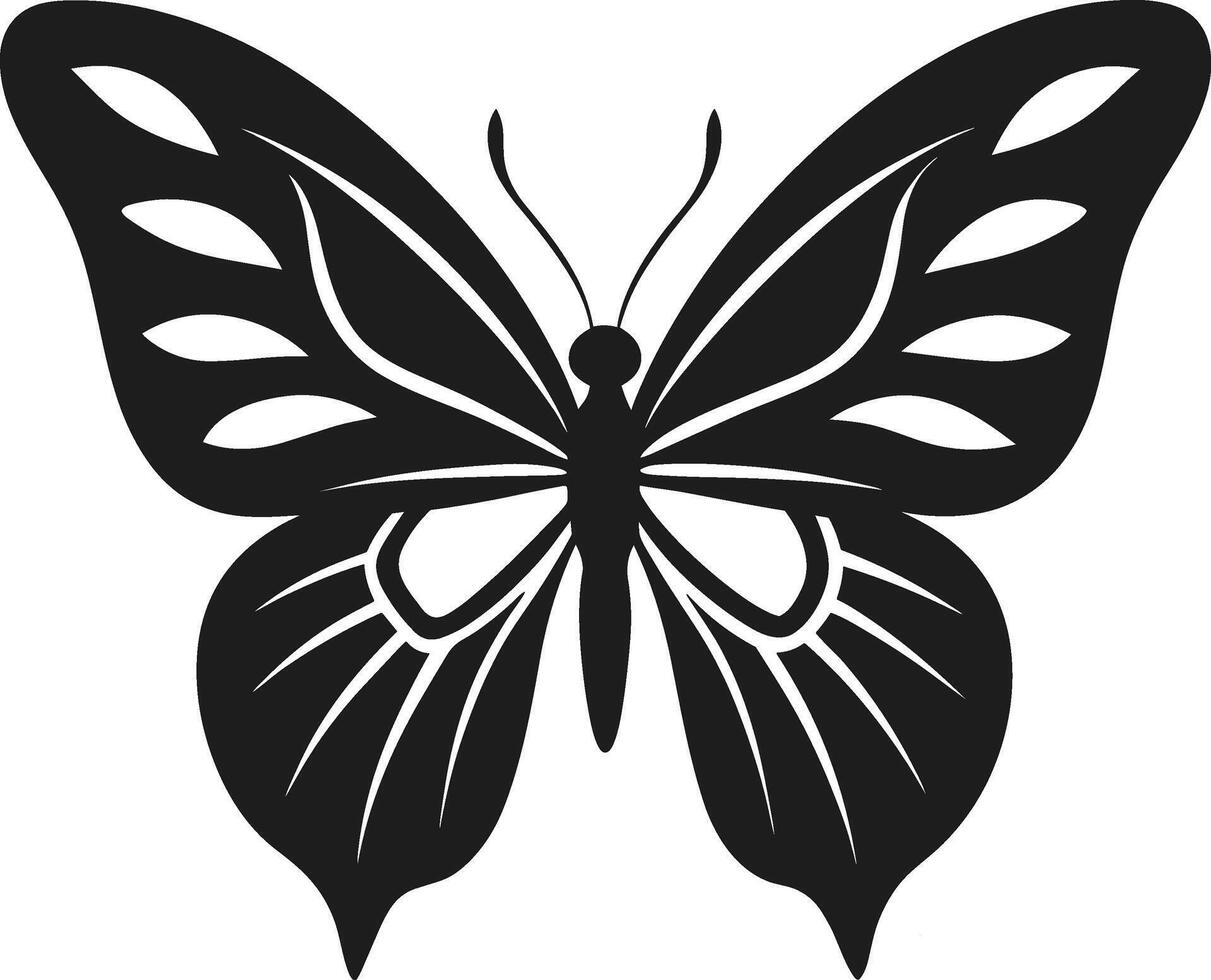 An Elegant Butterfly Silhouette - Intricate Wing Design Illustration vector